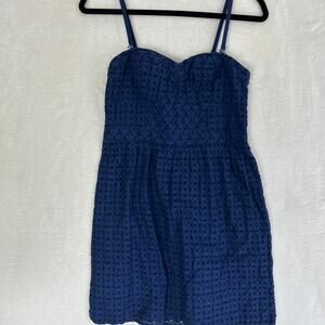 American Eagle eyelet lace blue mini dress with adjustable straps Size 6